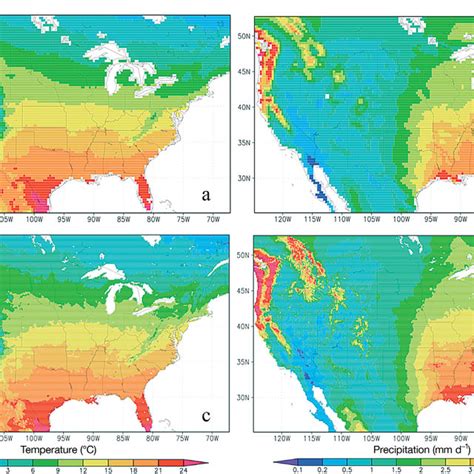 Comparison Of A B North American Regional Reanalysis Narr And C D