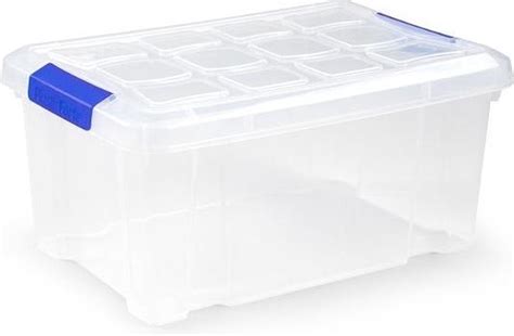 8x Opslagbakken Organizers Met Deksel 5 Liter 29 Cm Transparant