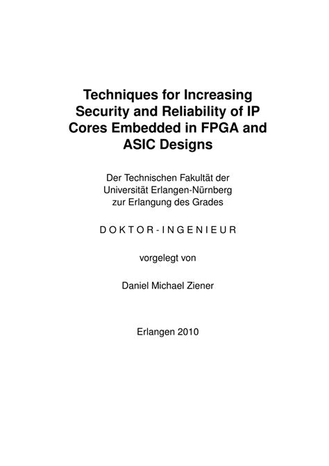 Pdf Techniques For Increasing Security And Reliability Of Ip Cores