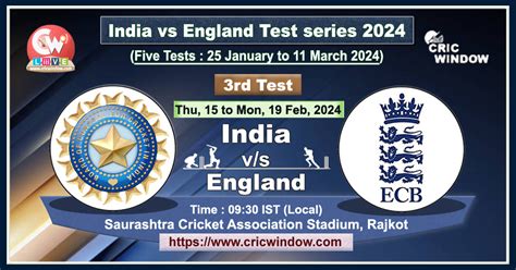 India vs England 3rd Test live score - cricwindow.com