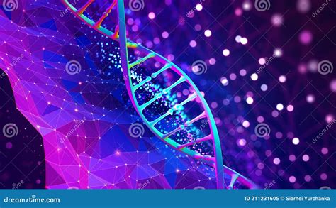 DNA Helix 3D Illustration. Mutations Under Microscope Stock ... 