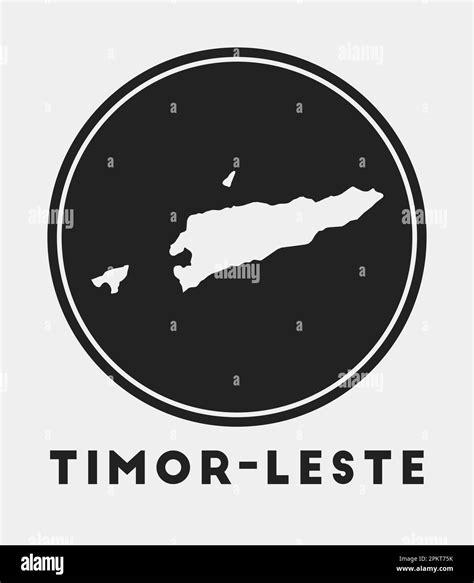 Timor Leste Icon Round Logo With Country Map And Title Stylish Timor Leste Badge With Map