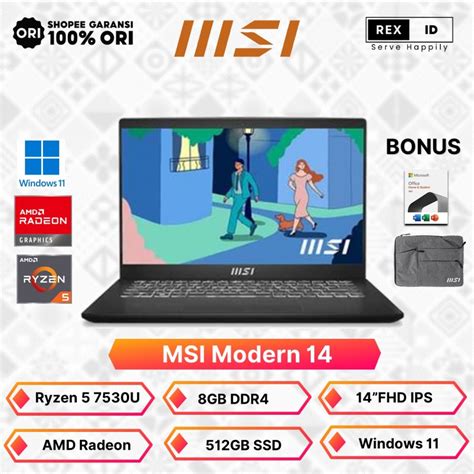 Jual Msi Modern Ryzen U Gb Gb Fhd Ips Windows