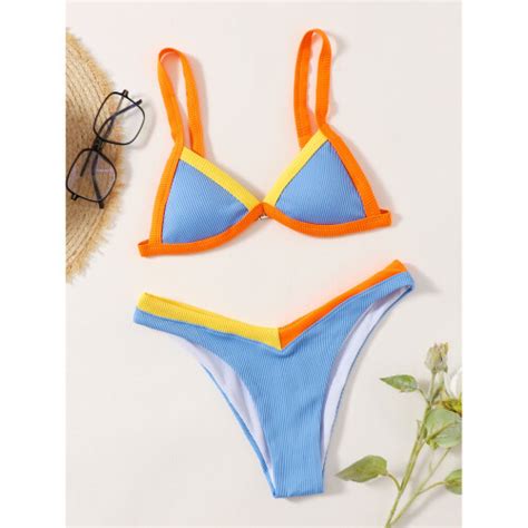 Contrast Binding Triangle Women S Swimsuit High Cut Sexy Bikini Arrival