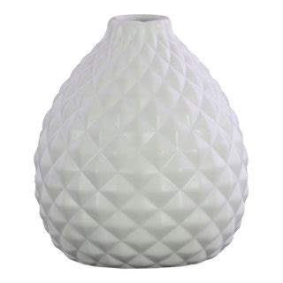 Urban Trends Ceramic Bellied Round Vase With White Finish