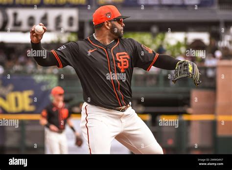 San Francisco Giants Third Baseman Pablo Sandoval 48 Warms Up Before