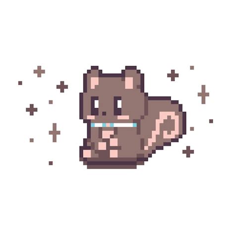 Premium Vector Pixel Art Cute Squirell