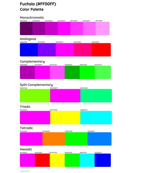 Fuchsia color palettes - colorxs.com