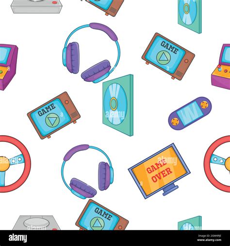 Game Console Pattern Cartoon Style Stock Vector Image And Art Alamy