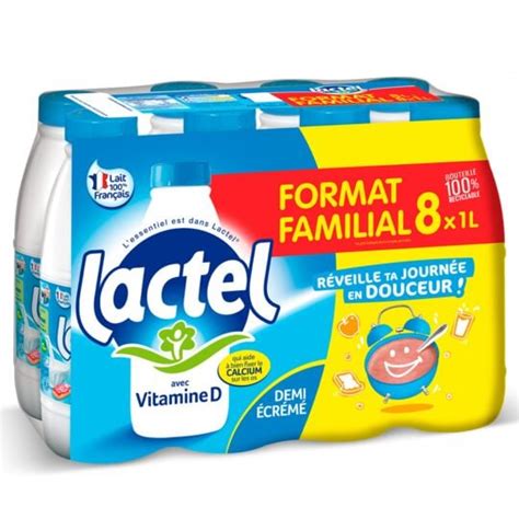 Lait Demi Ecr M Uht Vitamine D Lactel Le Pack De Bouteilles De L