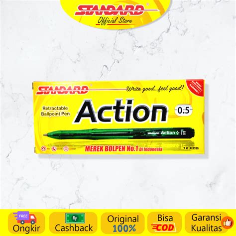 jual standard pulpen action  alat tulis  ballpoint pena