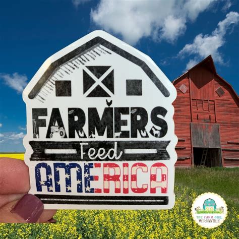 Farmers Feed America Sticker Support Local Farmers Sticker Etsy