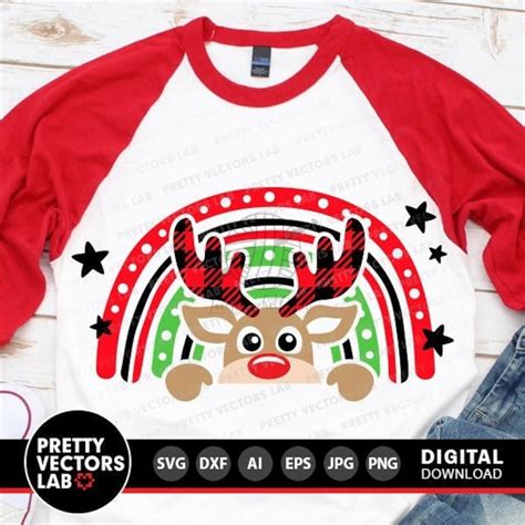 Buffalo Plaid Reindeer Svg Christmas Svg Rainbow Svg Cute Inspire