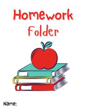 Homework Folder Cover by Kindering with Kendall | TPT