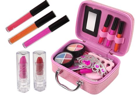 Make Up Set In A Suitcase Pink Trunk Glitter Glosses Toys Beauty