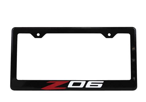 C Corvette License Plate Frame Carbon Fiber W Red White