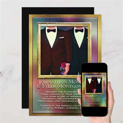 Rainbow And Gay Wedding Invitation Zazzle