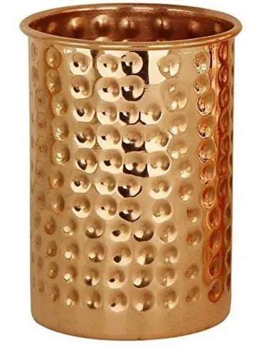 Cylindrical Hammered Copper Glass Size 4 Inch Capacity 300 Ml At Rs