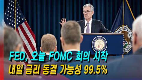 모닝포커스 주형석기자의 뉴스속으로 Fed 오늘 FOMC 회의 시작 내일 금리동결 가능성 99 5 12월 FOMC 동결 여부