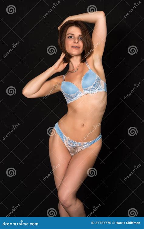 Blue Lingerie Stock Photo Image Of Beautiful Blue Slim 57757770