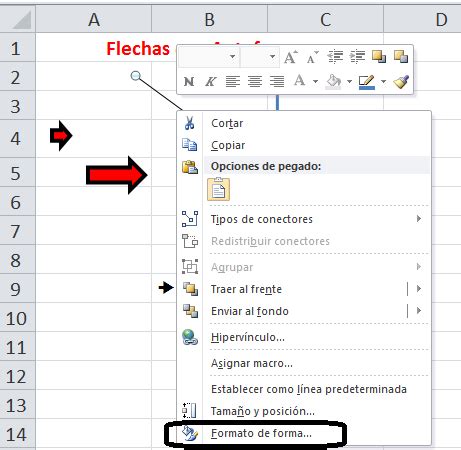 Insertar Flechas En Excel