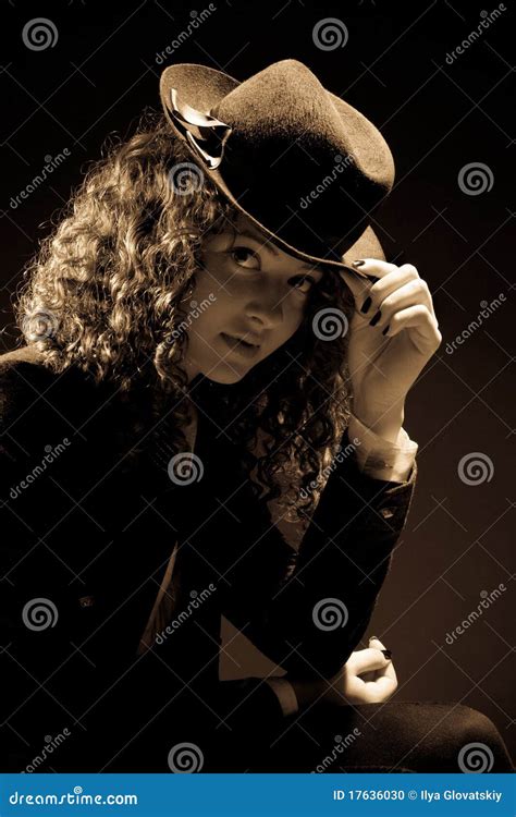 Curly Haired Beautiful Brunette Isolated On White Stock Photo CartoonDealer
