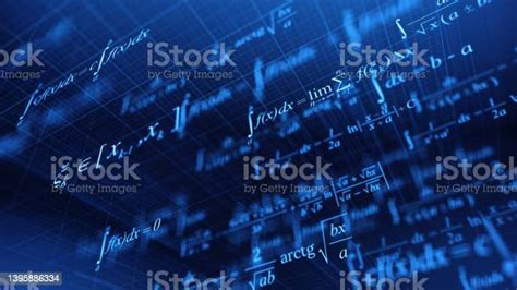 Rumus Matematika Pada Latar Belakang Biru Konsep Matematika Rendering