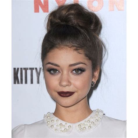 Sarah Hyland Casual Curly Updo Hairstyle Medium Brunette Liked On