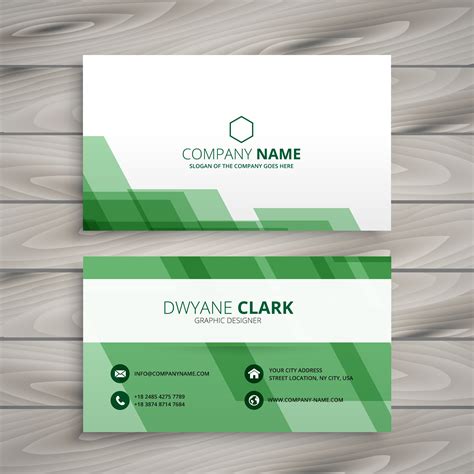 Abstract Green Business Card Template Vector Design Illustration