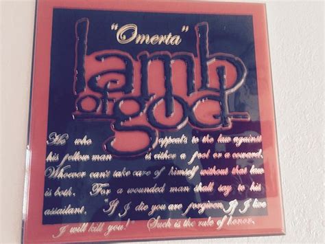 " Omerta " Lamb Of God plaque - Woodworking Project by Evan Pipolo - Craftisian