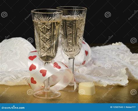 White Lingerie And Two Glasses Stock Image Image Of Sensuality Dress