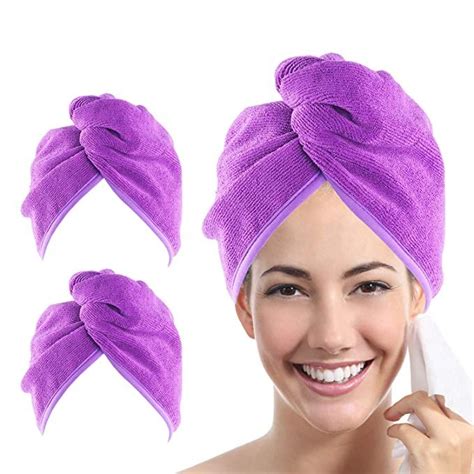 Youlertex Microfiber Hair Towel Wrap For Women 2 Pack 10 Inch X 26