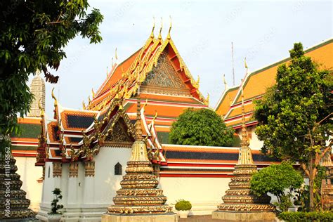 Authentic Thai Architecture in Wat Pho at Bangkok of Thailand. Stock ...