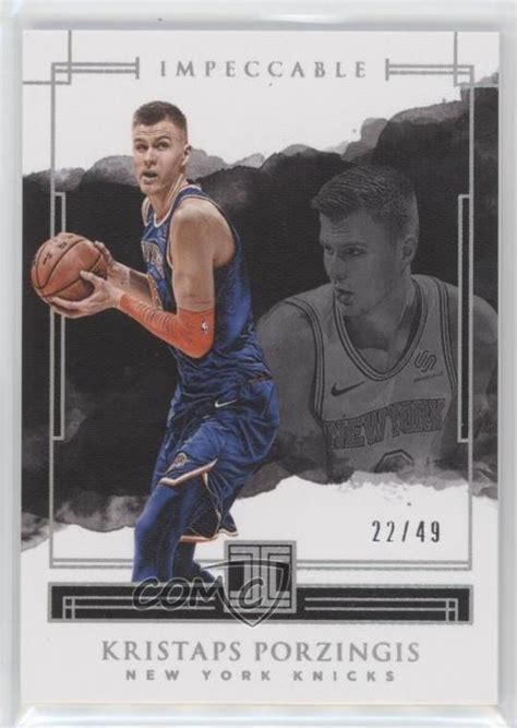 2017 18 Panini Impeccable Holo Silver 62 Kristaps Porzingis 49 For