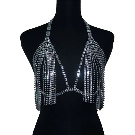 Wholesale Shining Sexy Rhinestone Body Chain Harness Lingerie Bikini