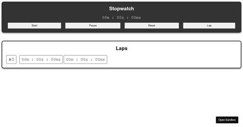 Stopwatch Codesandbox