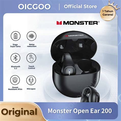 Jual Monster Open Ear 200 Pro Earphone Nirkabel Bluetooth Bone