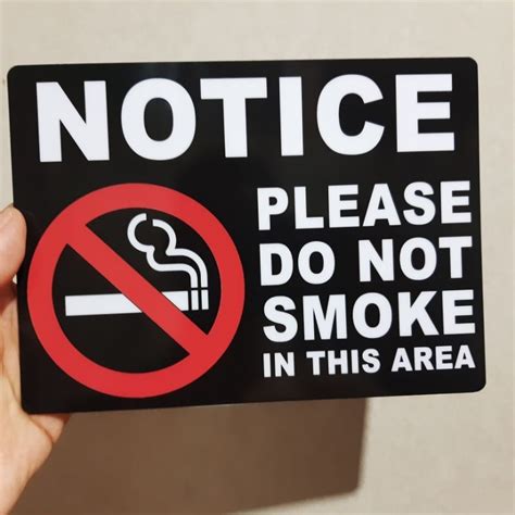 Please Do Not Smoke In This Area Designs Signage Pvc Type Waterproof