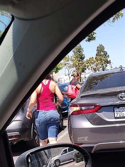 Gorgeous Latina Milf Short Shorts Parking Lot Short Shorts