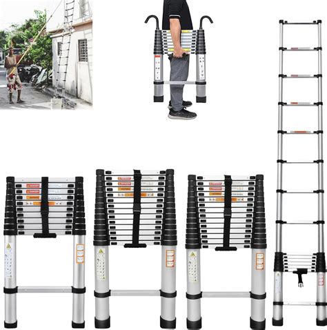 Telescopic Folding Ladder 8 5FT Extension Ladder Multi Purpose Foldable