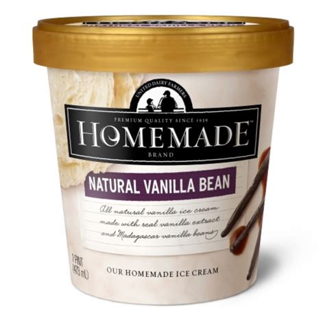 Homemade Brand Natural Vanilla Bean Ice Cream Tub 16 Oz Kroger