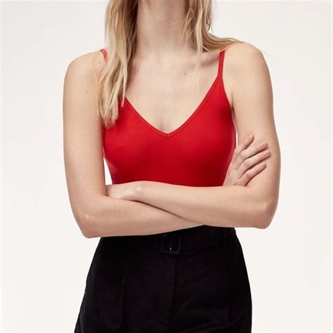 Aritzia Tops Aritzia Talula Dalal Bodysuit In Red Medium Poshmark