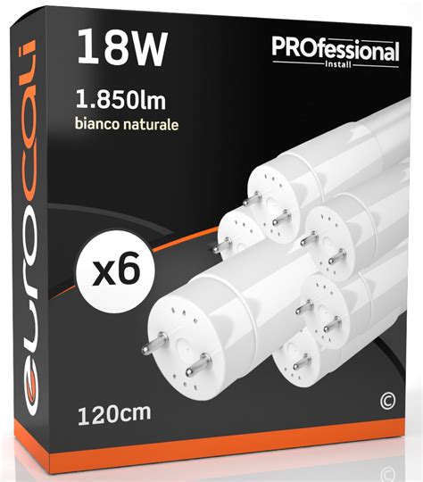 Eurocali X Tubi Led Cm G T W Lumen Luce Bianco Naturale