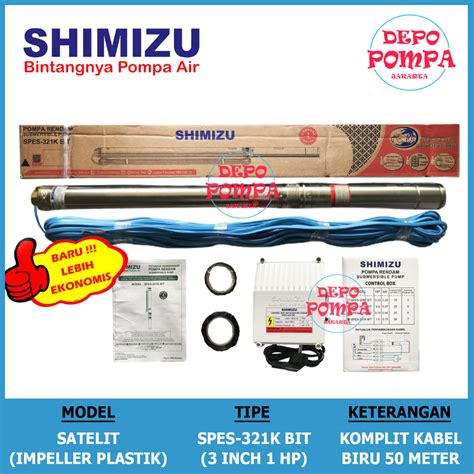 Jual Pompa Air Satelit Shimizu Inch Hp Komplit Kabel Biru Eco