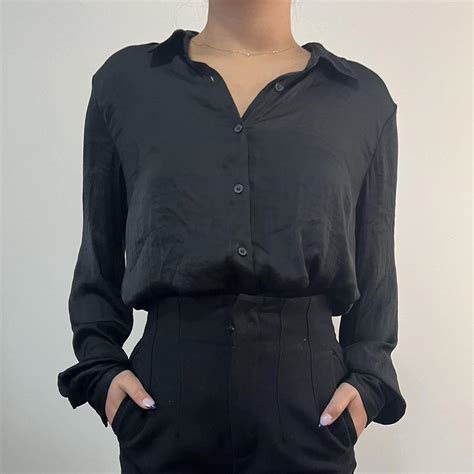 Glassons Black Button Up Blouse Only Worn Once Depop