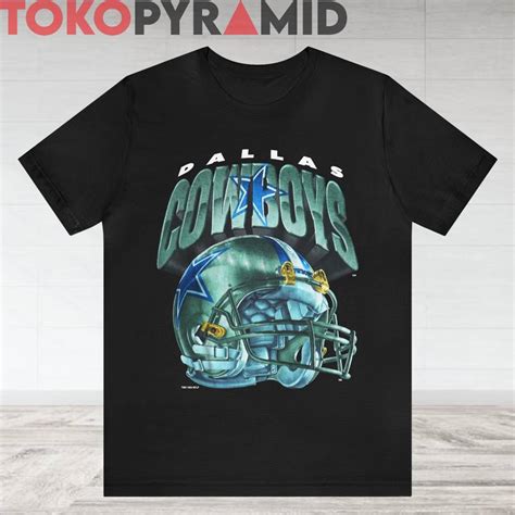 Vintage NFL Dallas Cowboys Helmet 3D Text Old Green Helmet Rare Tee ...