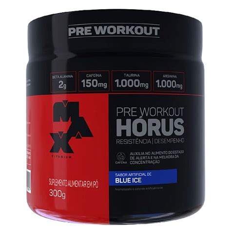 Max Titanium Pre Workout Horus sabor Blue Ice 300g 4Shape Nutrição