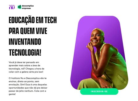 Instituto Nu e Descomplica lançam programa de educação tecnológica