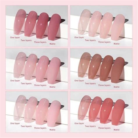RARJSM Classic Color Gel Set 6 Colors Nude Purple Gel Polish Set Sheer Nails Mauve Nails