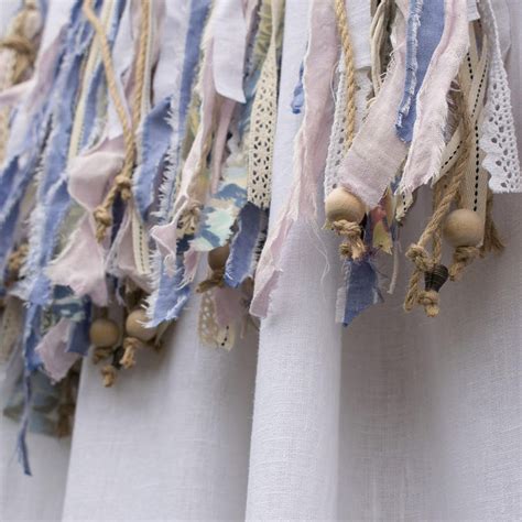 Tassel Curtain / White Stonewashed Linen. | Etsy